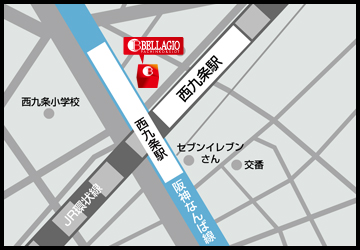 ベラジオ西九条店への行き方