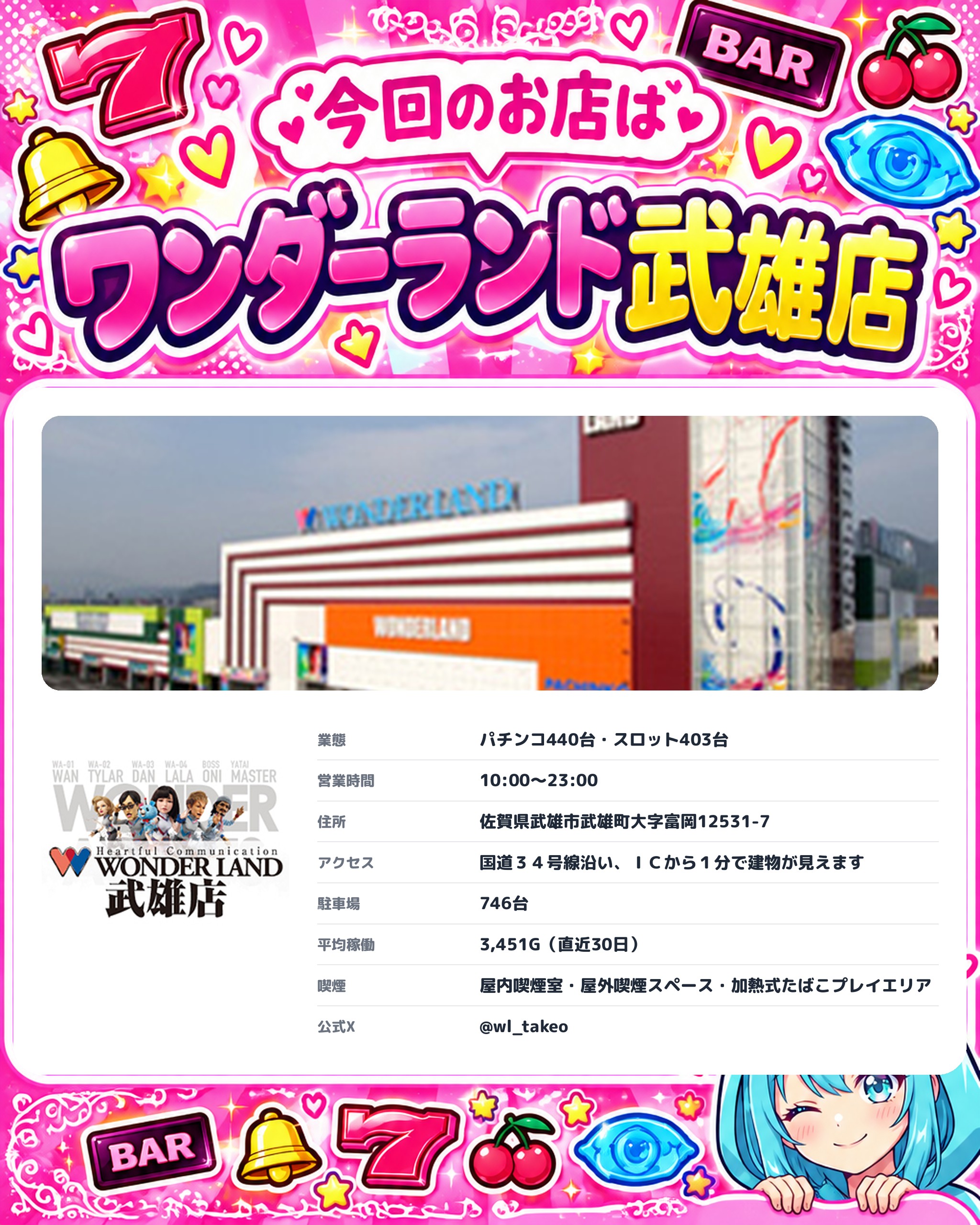 ワンダーランド武雄店の今回のお店