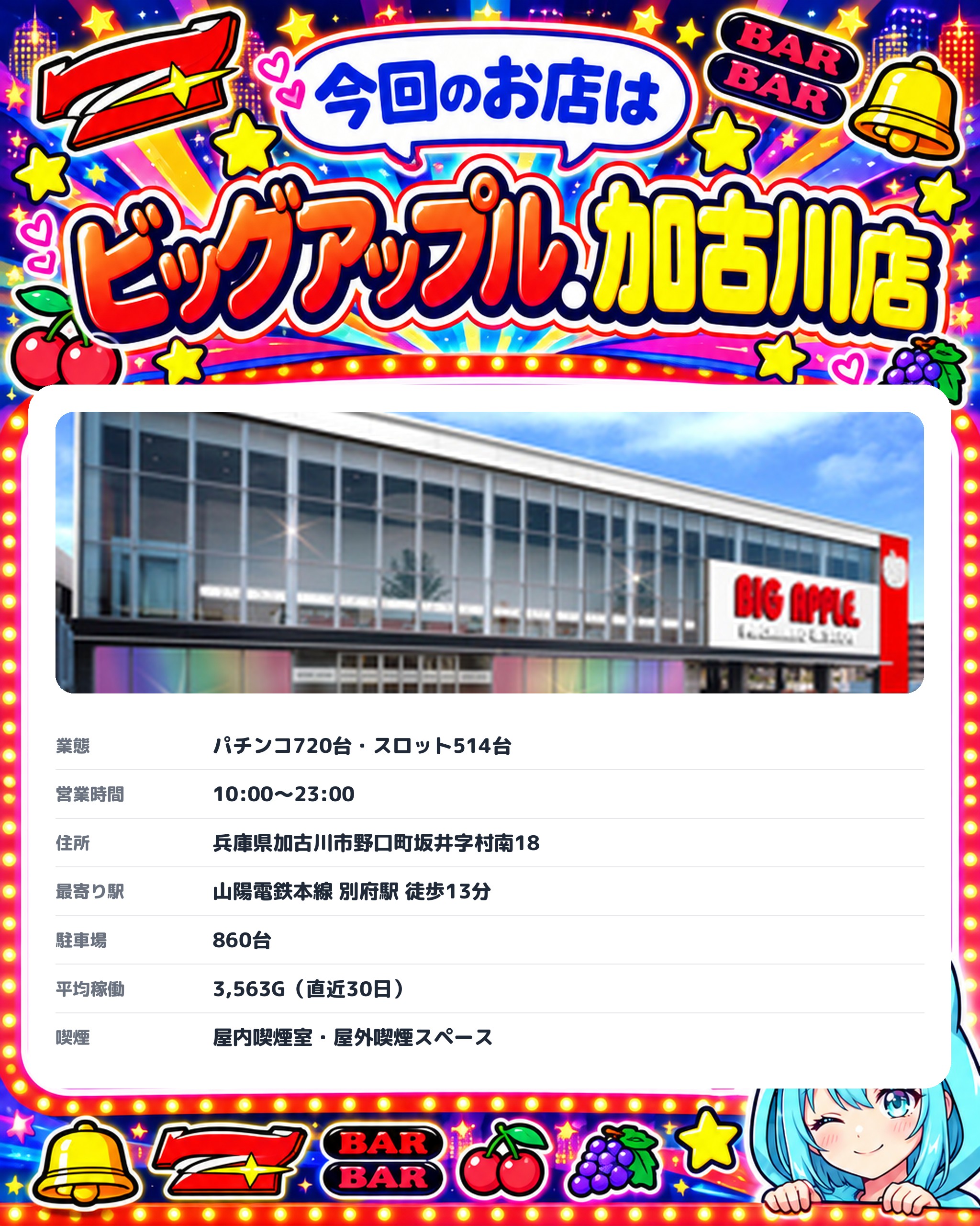 ビッグアップル.加古川店の今回のお店